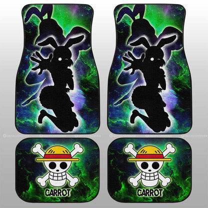 One Piece Car Mats Carrot Silhoutte Jolly Roger Pattern Galaxy Car Floor Mats Green