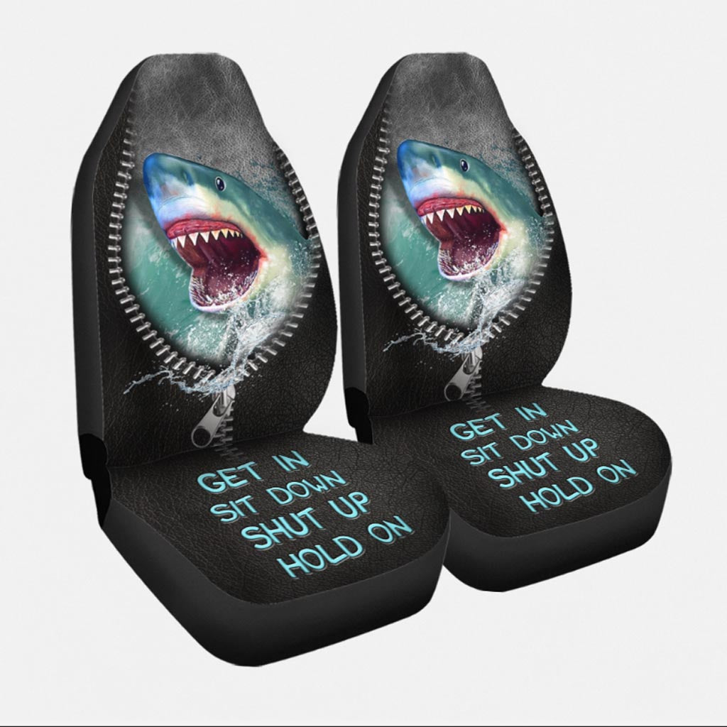 Shark Car Seat Covers Shark Get In Sit Down Shut Up Seat Covers Black