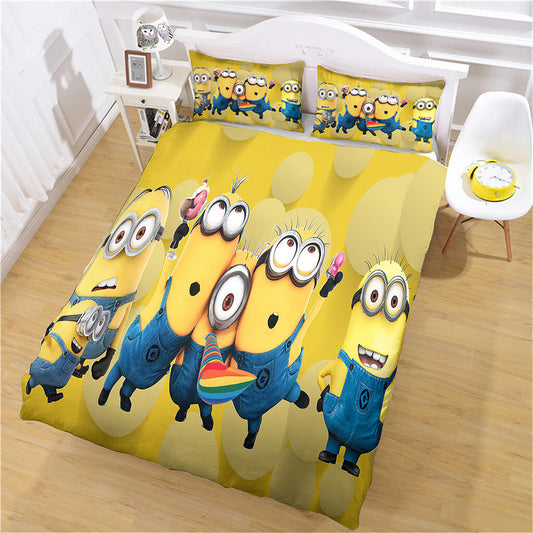 Minions Bedding Set All Minions Celebration Graphic Duvet Covers Yellow Unique Gift