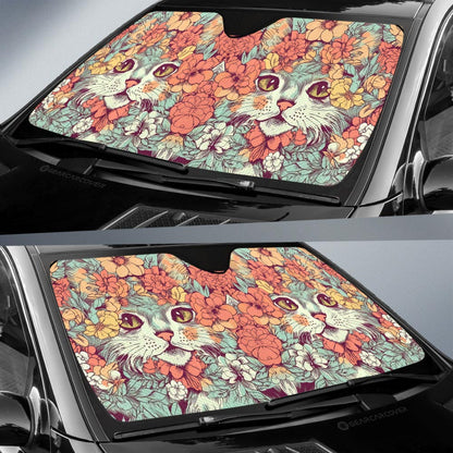 Cat Floral Car Sunshade Custom Car Accessories