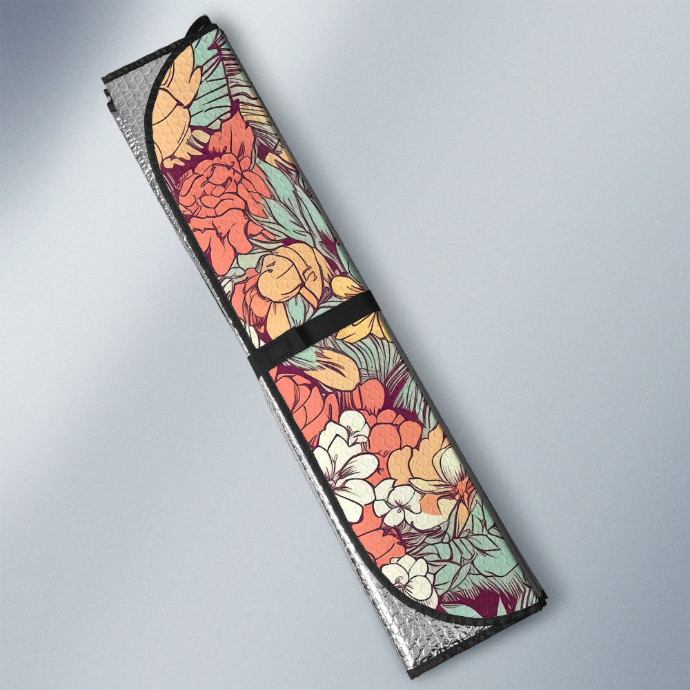 Cat Floral Car Sunshade Custom Car Accessories