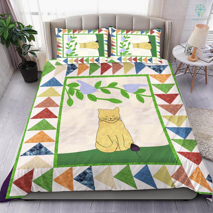 Cat Bedding Set Cartoon Cat You Kinda Pawsome Duvet Covers Colorful Unique Gift