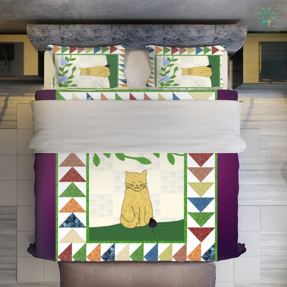 Cat Bedding Set Cartoon Cat You Kinda Pawsome Duvet Covers Colorful Unique Gift