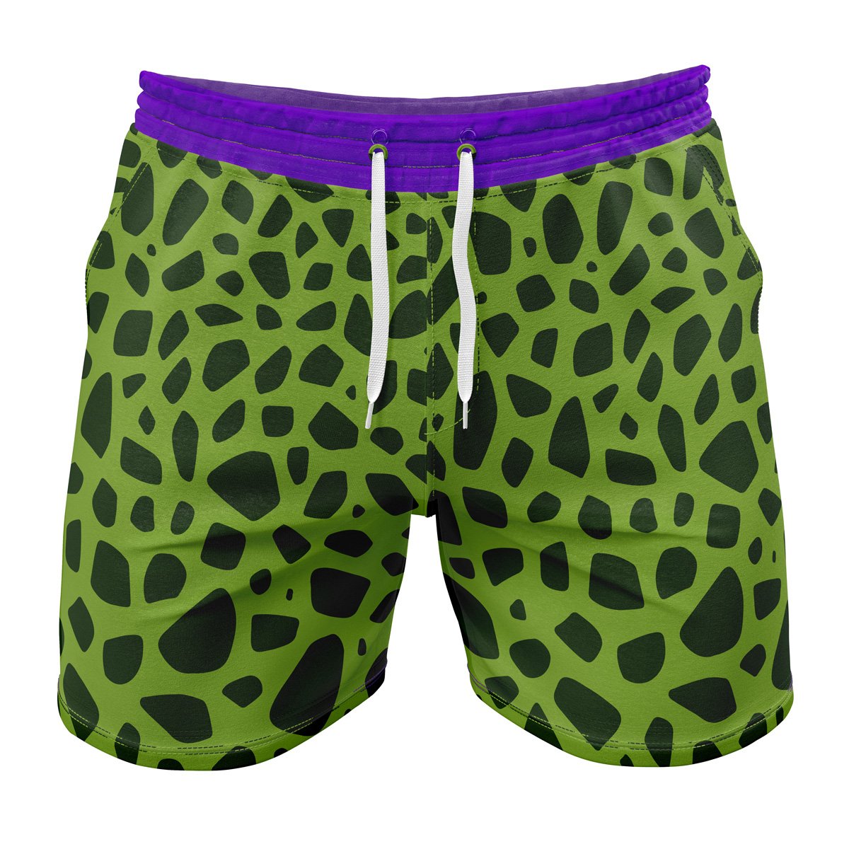 Dragon Ball Shorts Dragon Ball Cell Skin Pattern Beach Shorts Green