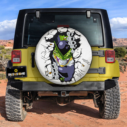 Dragon Ball Spare Tire Cover Dragon Ball Cell Breaks The Wall Tire Covers White Green