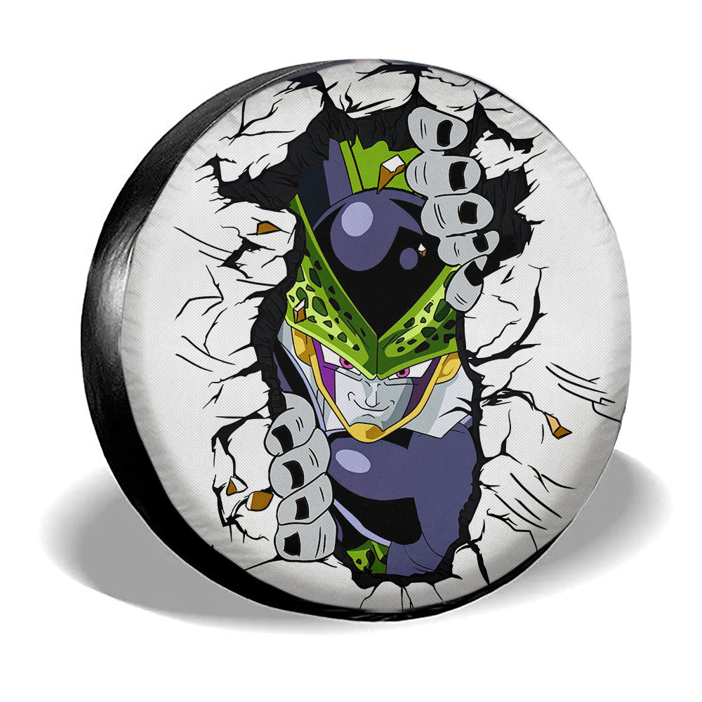 Dragon Ball Spare Tire Cover Dragon Ball Cell Breaks The Wall Tire Covers White Green
