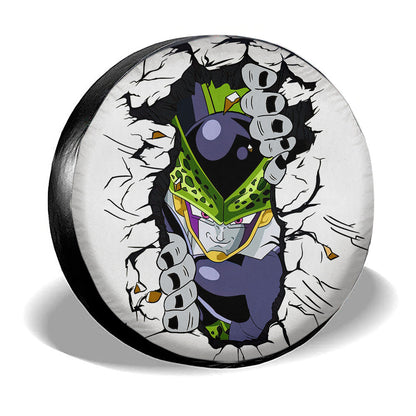 Dragon Ball Spare Tire Cover Dragon Ball Cell Breaks The Wall Tire Covers White Green