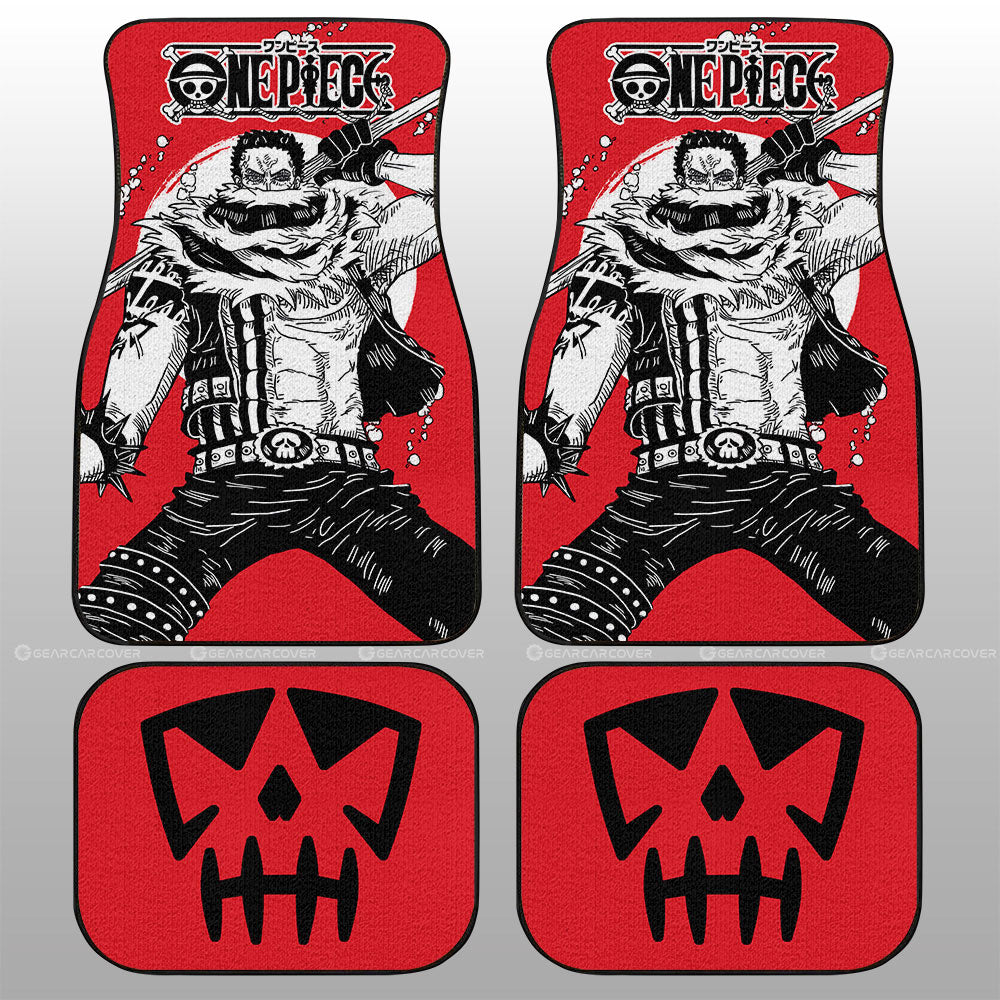 One Piece Car Mats One Piece Charlotte Katakuri Graphic Symbol Car Floor Mats Red White