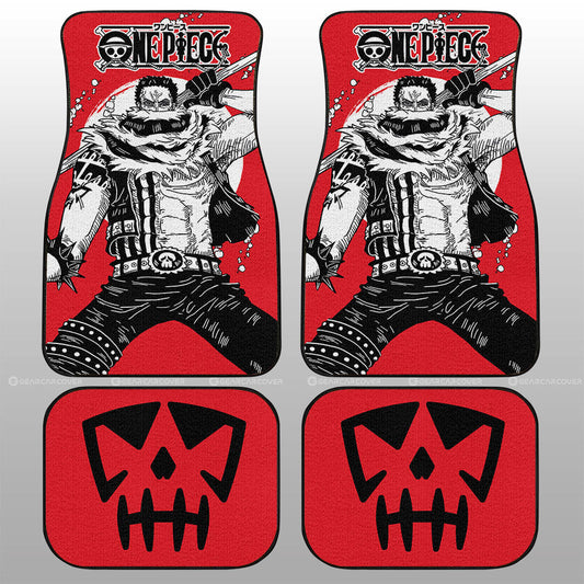 One Piece Car Mats One Piece Charlotte Katakuri Graphic Symbol Car Floor Mats Red White