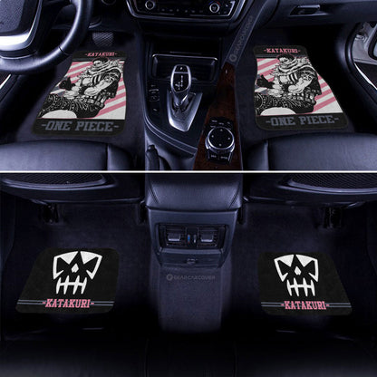 One Piece Car Mats One Piece Charlotte Katakuri Jolly Roger Symbol Car Floor Mats Black Pink