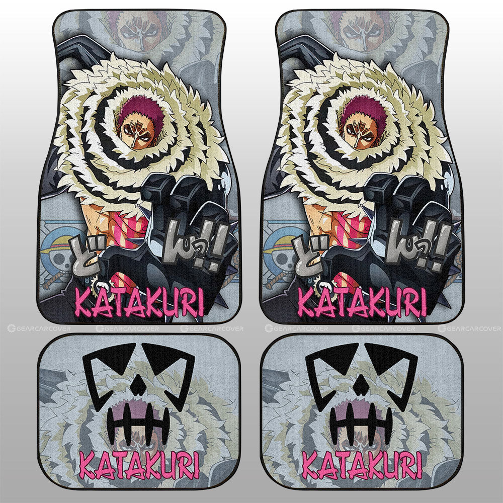 One Piece Car Mats One Piece Charlotte Katakuri Graphic Car Floor Mats White Gray