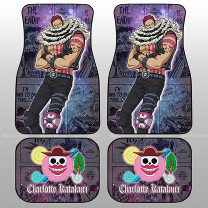 One Piece Car Mats Charlotte Karakuri Graphic Jolly Roger Symbol Galaxy Car Floor Mats Colorful