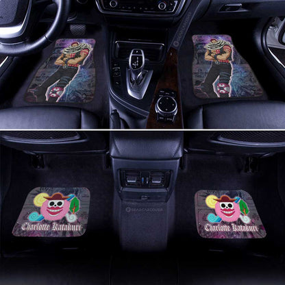 One Piece Car Mats Charlotte Karakuri Graphic Jolly Roger Symbol Galaxy Car Floor Mats Colorful
