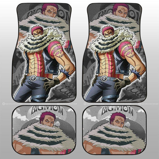 One Piece Car Mats One Piece Charlotte Character Manga Pattern Car Floor Mats Gray Pink