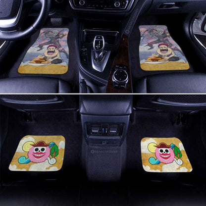 One Piece Car Mats Cute Young Charlotte Katakuri Jolly Roger Symbol Car Floor Mats Colorful