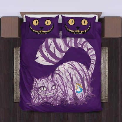 Alice In Wonderland Bedding Set Cheshire Cat Alice In Wonder Land Duvet Covers Purple Unique Gift
