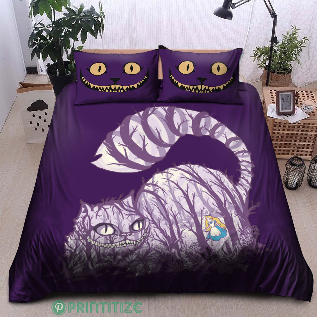 Alice In Wonderland Bedding Set Cheshire Cat Alice In Wonder Land Duvet Covers Purple Unique Gift