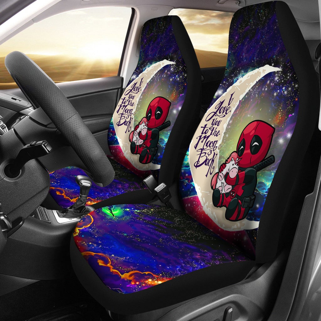 DP Car Seat Covers DP With Unicorn Love To The Moon Seat Covers Colorful