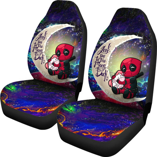 DP Car Seat Covers DP With Unicorn Love To The Moon Seat Covers Colorful