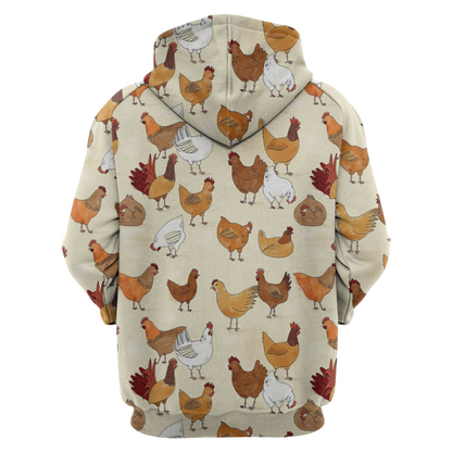 Chicken Hoodie Cartoon Chicken Family Pattern Hoodie Colorful Unisex