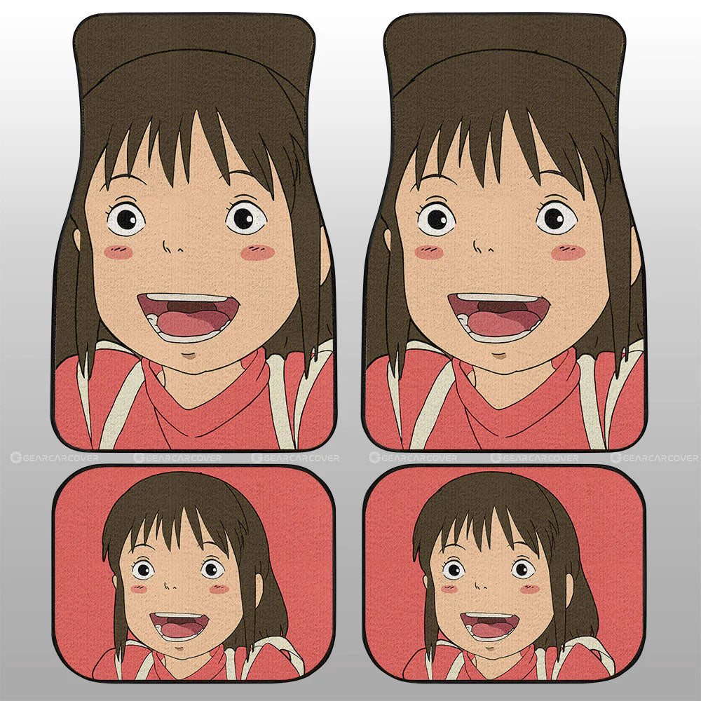 SGhibli Car Mats SGhibli Spirited Away Chihiro Face Graphic Car Floor Mats Colorful