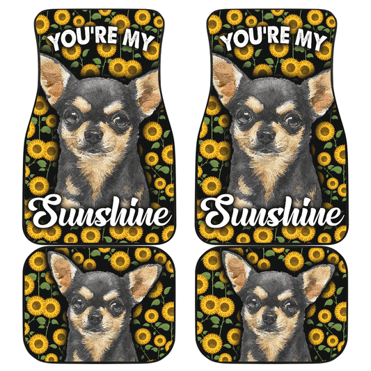 Dog Car Floor Mats Funny Chihuahua You're My Sunshine Car Mats
