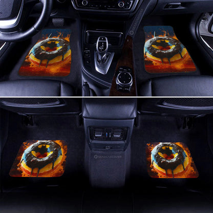 Batman Car Mats DC Yummy Chocolate Batman Donuts Car Floor Mats Black Orange