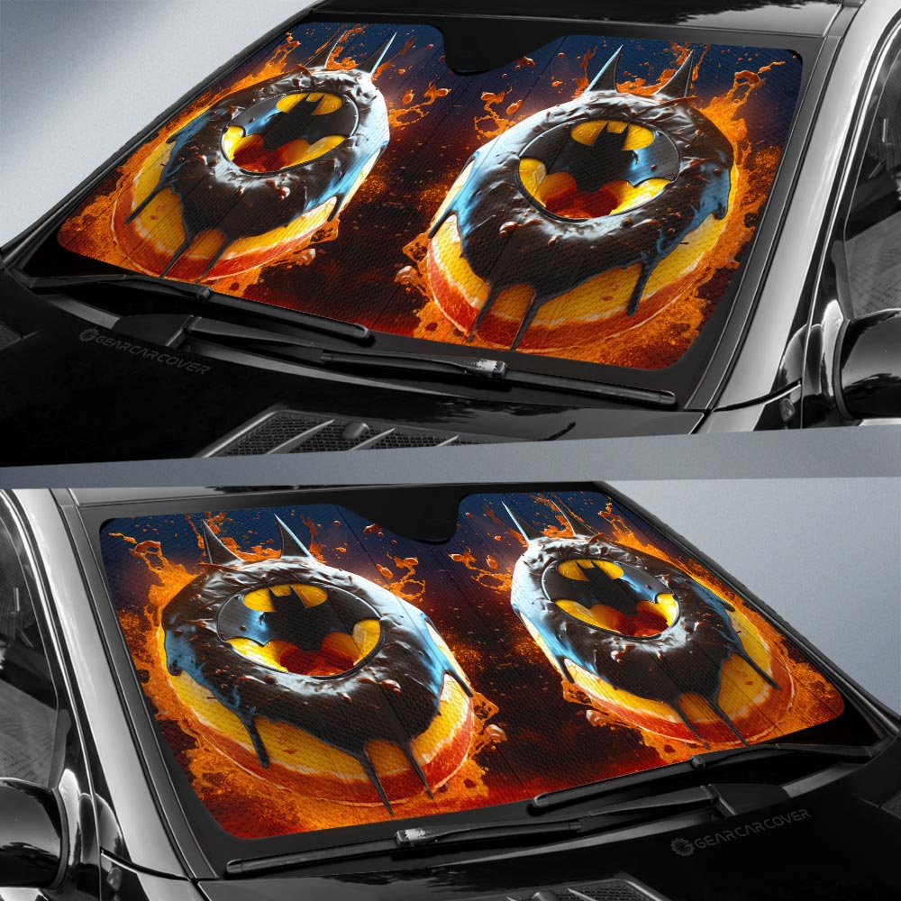 Chocolate Batman Donuts Car Sunshade Custom Girly Pattern Car Accessories
