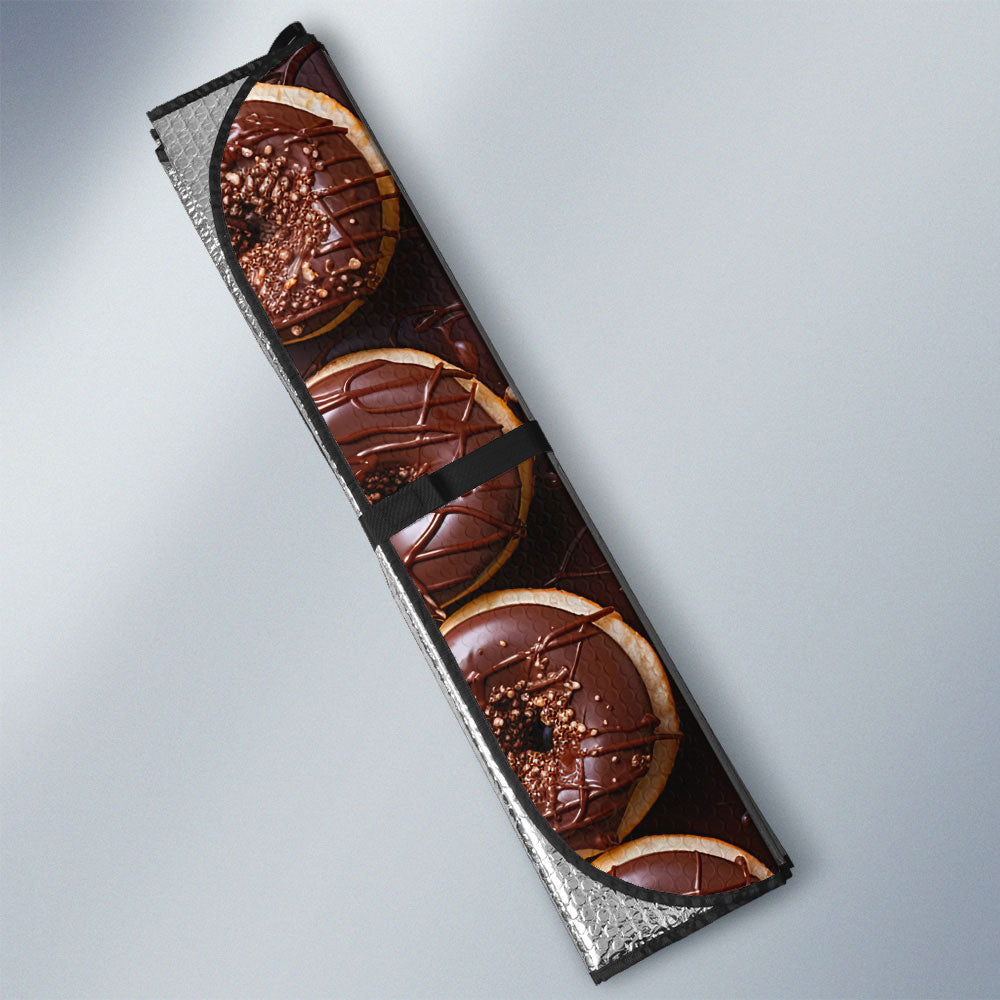 Chocolate Donuts Car Sunshade Custom Girly Pattern Car Accessories