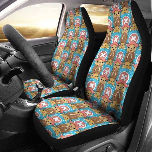 One Piece Car Seat Covers Tony Tony Chopper Character Pattern Seat Covers Blue