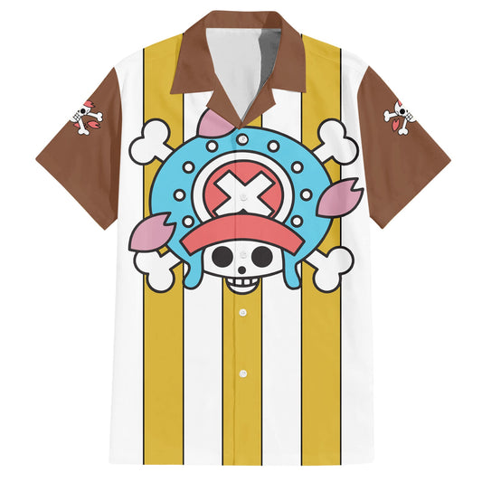 One Piece Hawaii Shirt Chopper Costume Jolly Roger Pattern Hawaiian Shirt Colorful Unisex