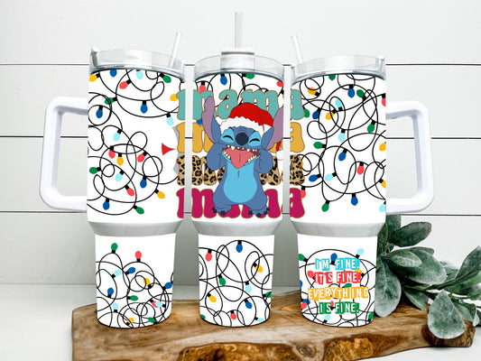 Stitch 40 Oz Tumbler Mama Stitch Christmas Light Tumbler 40 Oz Colorful