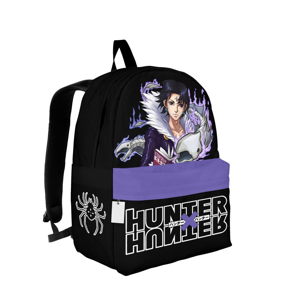 Hunter X Hunter Backpack Hunter X Hunter Chrollo Lucilfer Graphic Backpacks Black Purple
