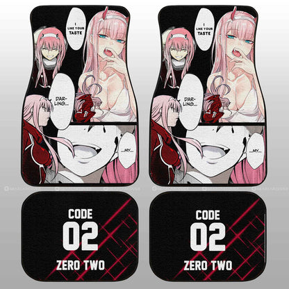 Darling In The Franxx Car Mats Zero Two I Like Your Taste Darling Car Floor Mats Red Pink