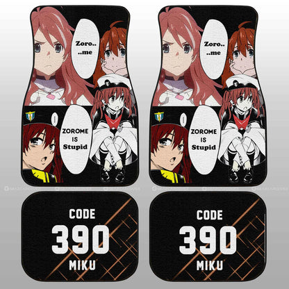 Darling In The Franxx Car Mats Miku Code 390 Zorome Is Supid Car Floor Mats Black Brown