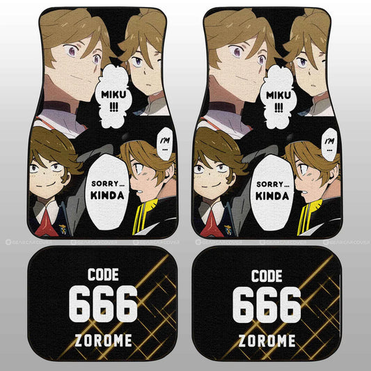 Darling In The Franxx Car Mats Zorome Code 666 Sorry I'm Kinda Car Floor Mats Black