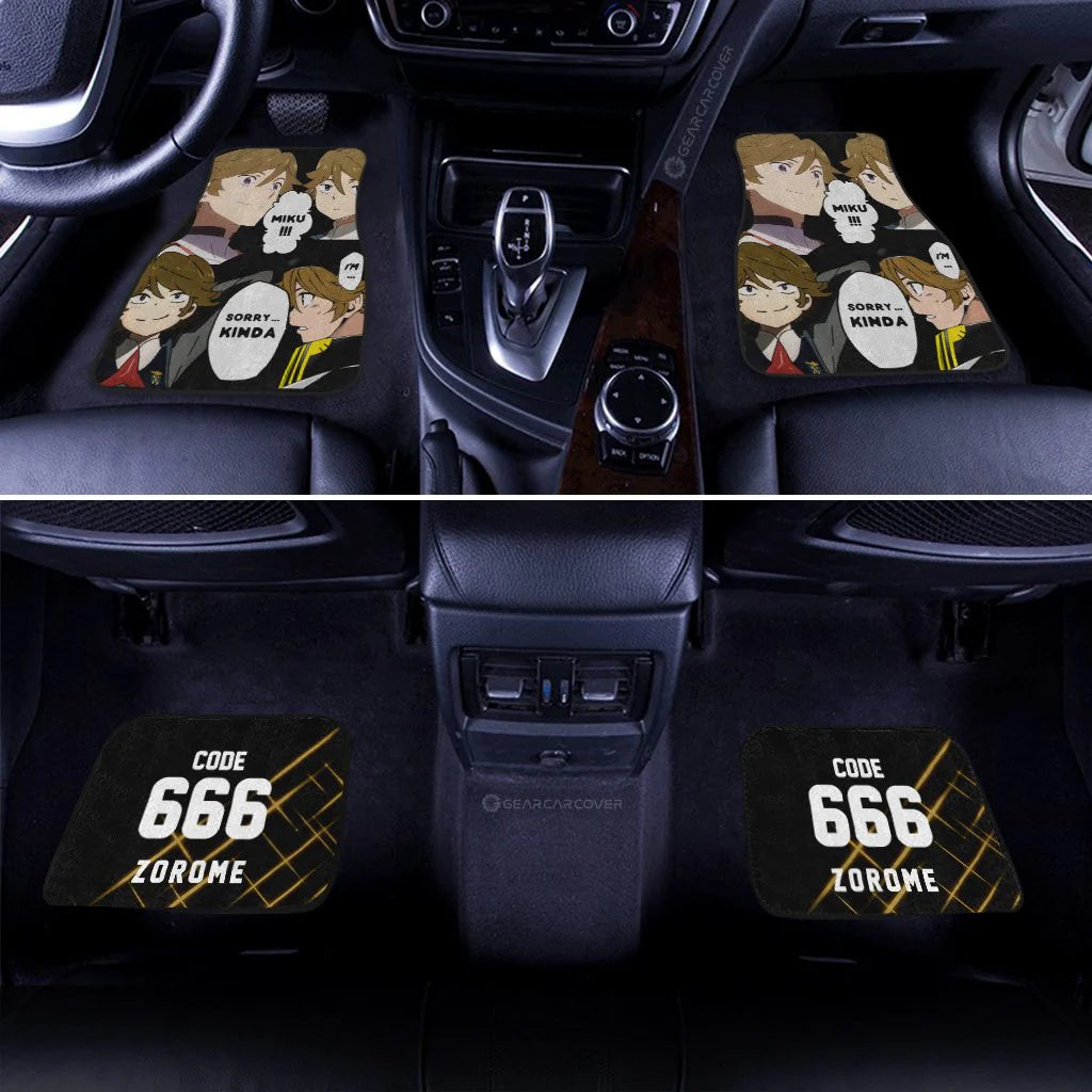 Darling In The Franxx Car Mats Zorome Code 666 Sorry I'm Kinda Car Floor Mats Black