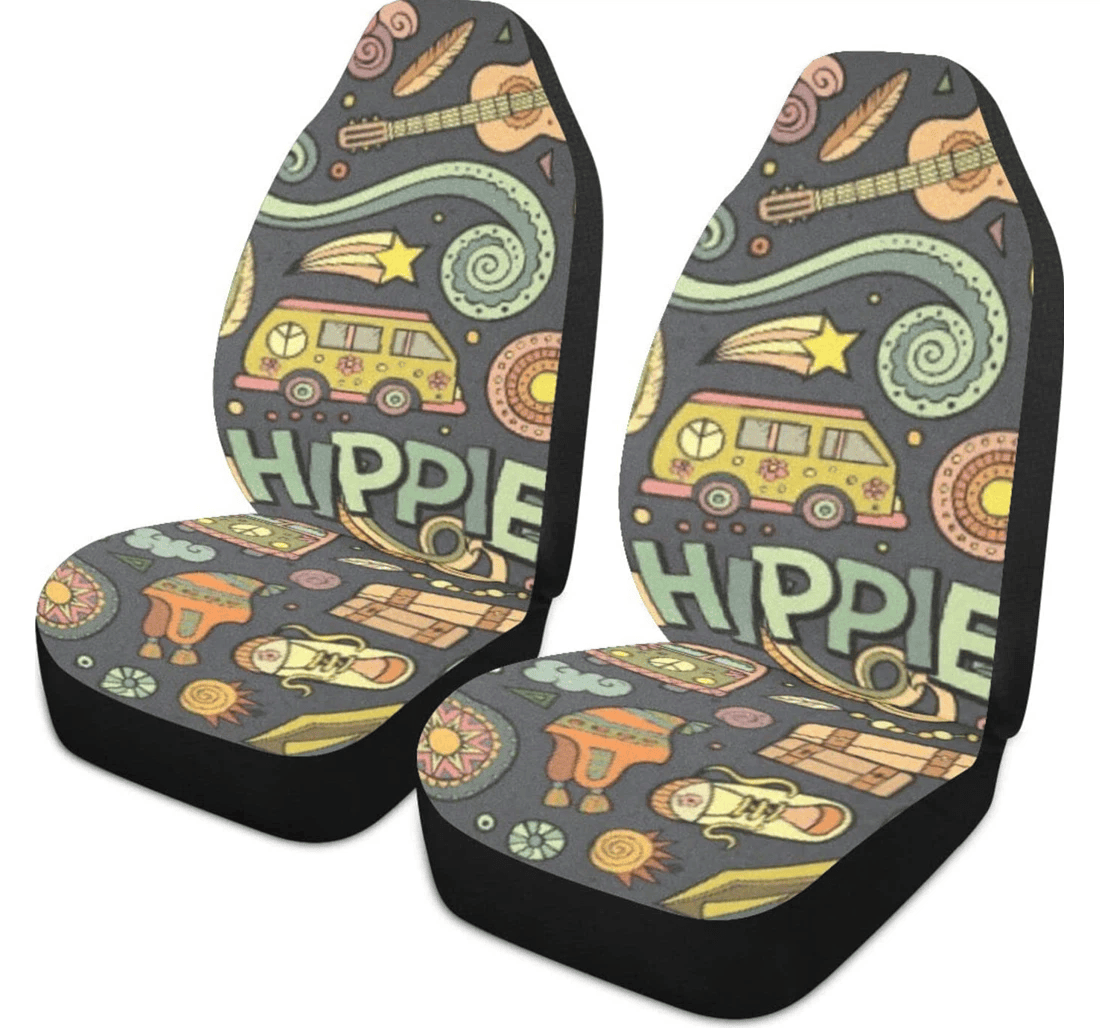 Hippie Car Seat Covers Hippie Van Peace Sign Pattern Seat Covers Colorful