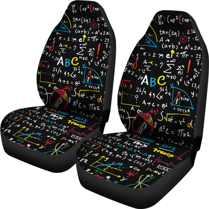 Teacher Car Seat Covers Mathematic Formula Pattern Seat Covers Black