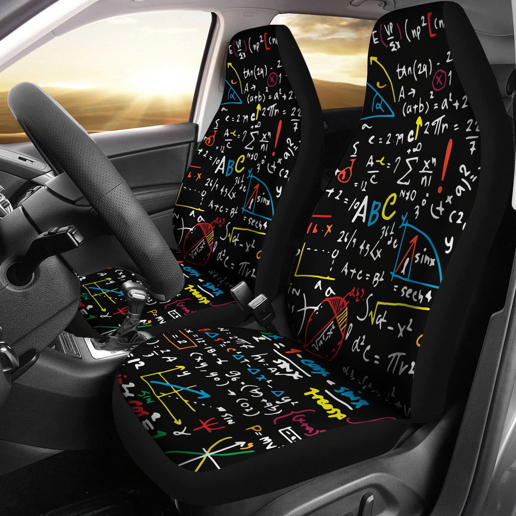 Teacher Car Seat Covers Mathematic Formula Pattern Seat Covers Black