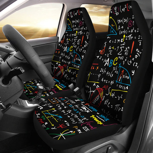 Teacher Car Seat Covers Mathematic Formula Pattern Seat Covers Black