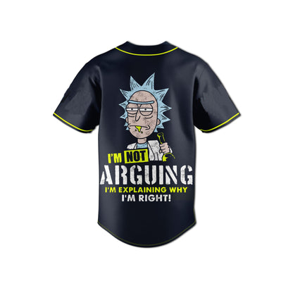 Rick and Morty Baseball Jersey I'm Not Arguing Crazy Rick Jersey Shirt Black Unisex Adult New Release