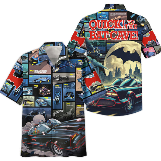 Batman Hawaii Shirt DC Batman Quick To The BatCave Hawaiian Shirt Blue Black Unisex