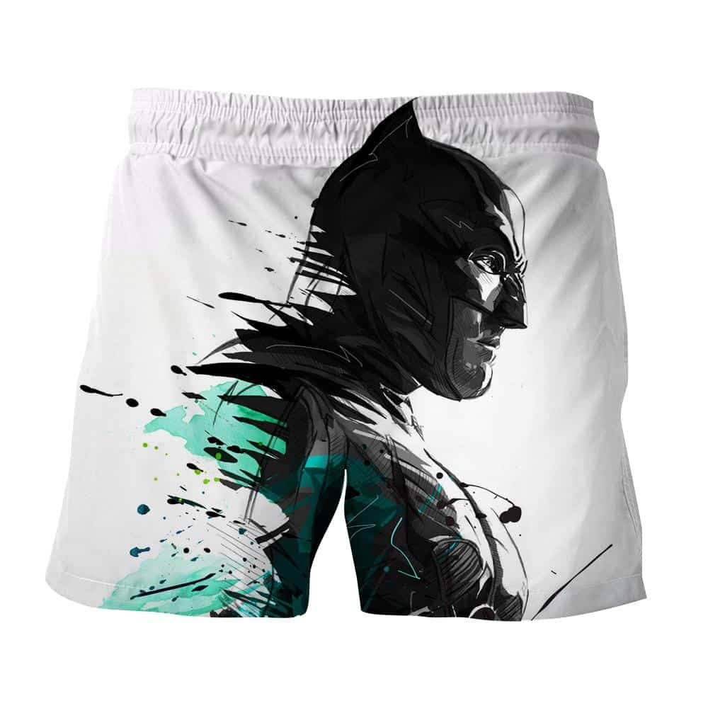 Batman Shorts Cool Paint Art Batman Beach Shorts Black White