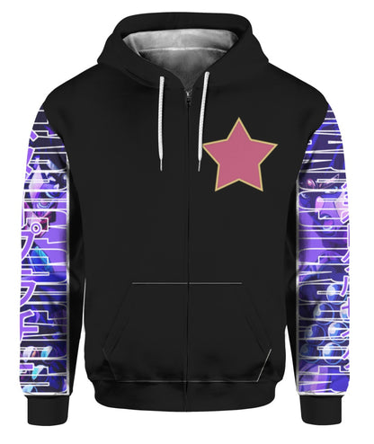 JoJo's Bizarre Adventure Zip Hoodie JoJo's Bizarre Adventure Jotaro Kujo Zip Hoodie Black Unisex