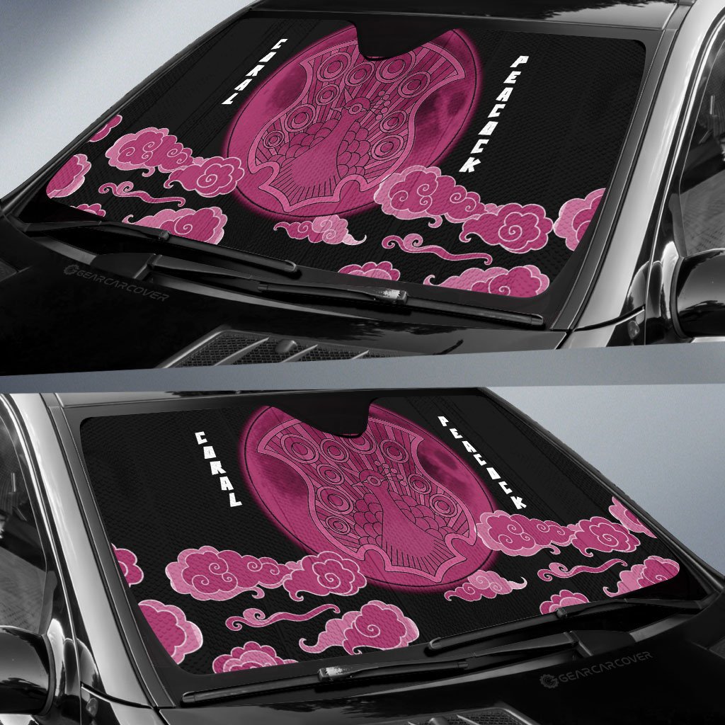 Coral Peacock Car Sunshade Custom Car Accessories