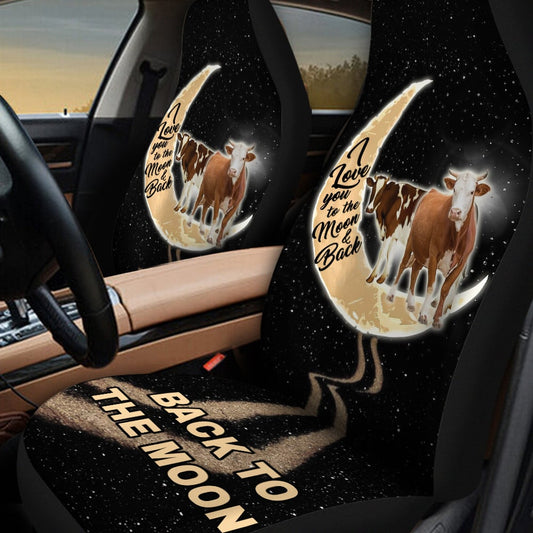 Cow Car Seat Covers Cow Back To The Moon Seat Covers Black Brown