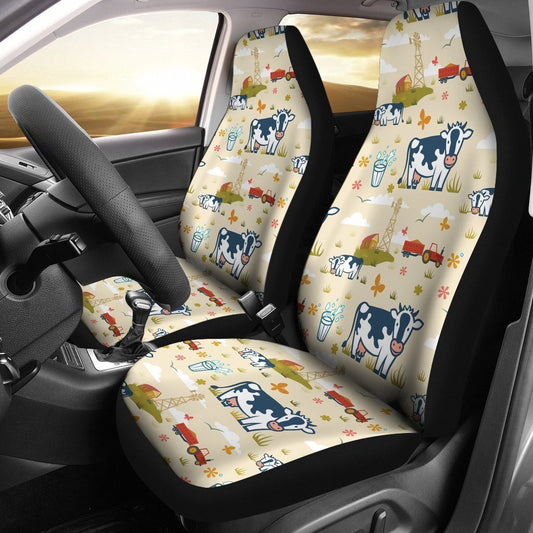 Cow Car Seat Covers Cute Farm Milk Cow Pattern Seat Covers Colorful