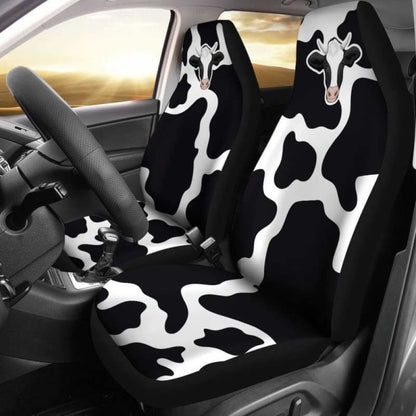 Cow Car Seat Covers Cow Head Leather Pattern Seat Covers Black White