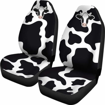 Cow Car Seat Covers Cow Head Leather Pattern Seat Covers Black White